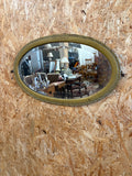 Miroir ovale doré ancien biseauté