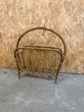Porte-revues vintage en rotin et bambou